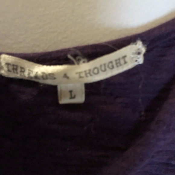Threads 4 Thought by Anthropologie Large purple scoop front cold shoulder - Picture 4 of 14